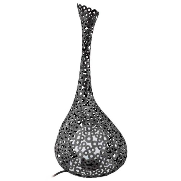 floor or table lamp looks as a metal vase