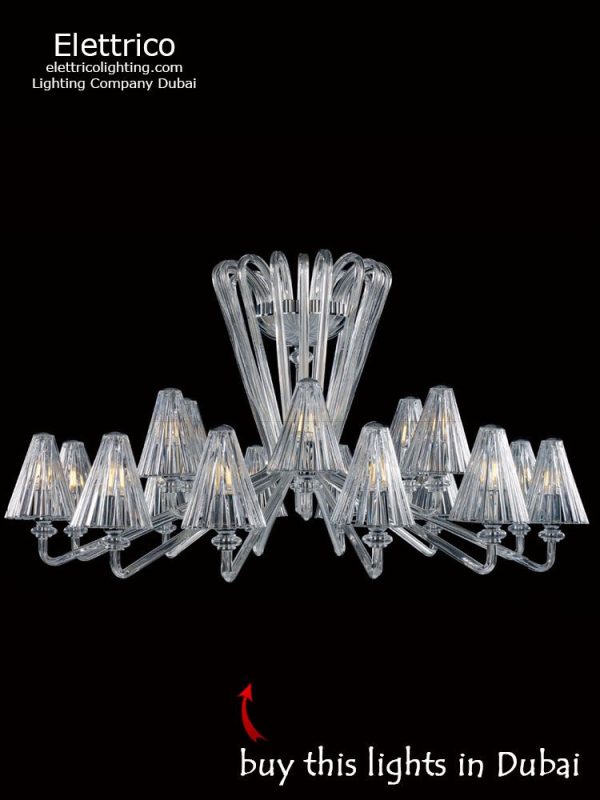 Discovery clear chandelier for a residential house