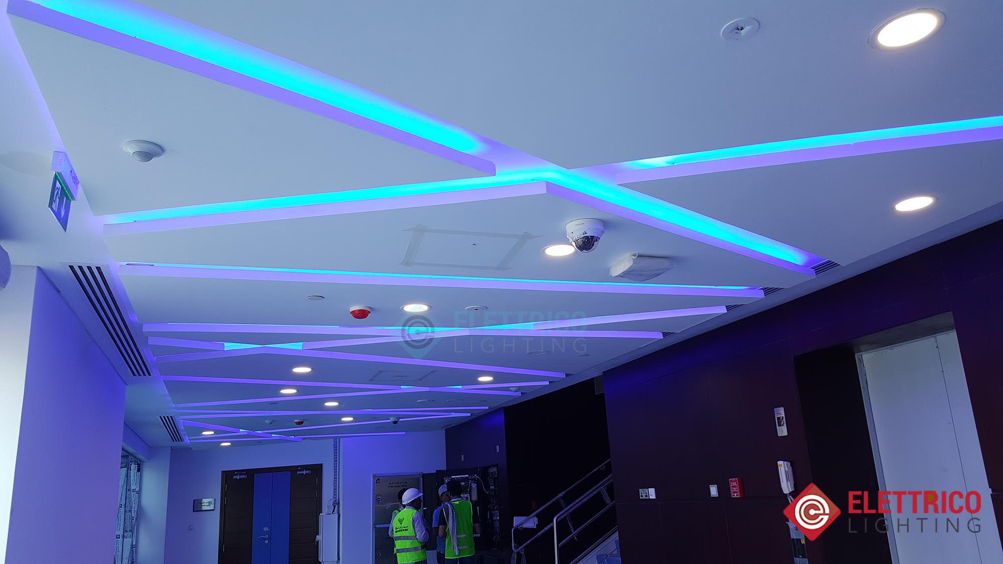 Blue deals light ceiling