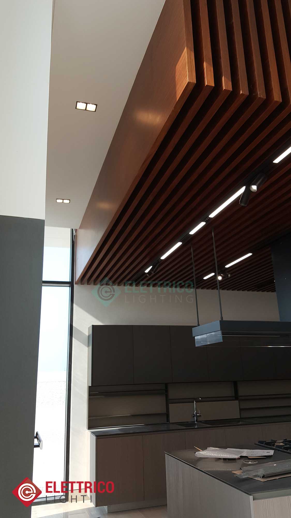 Spotlighting track systems installed in the ceiling
