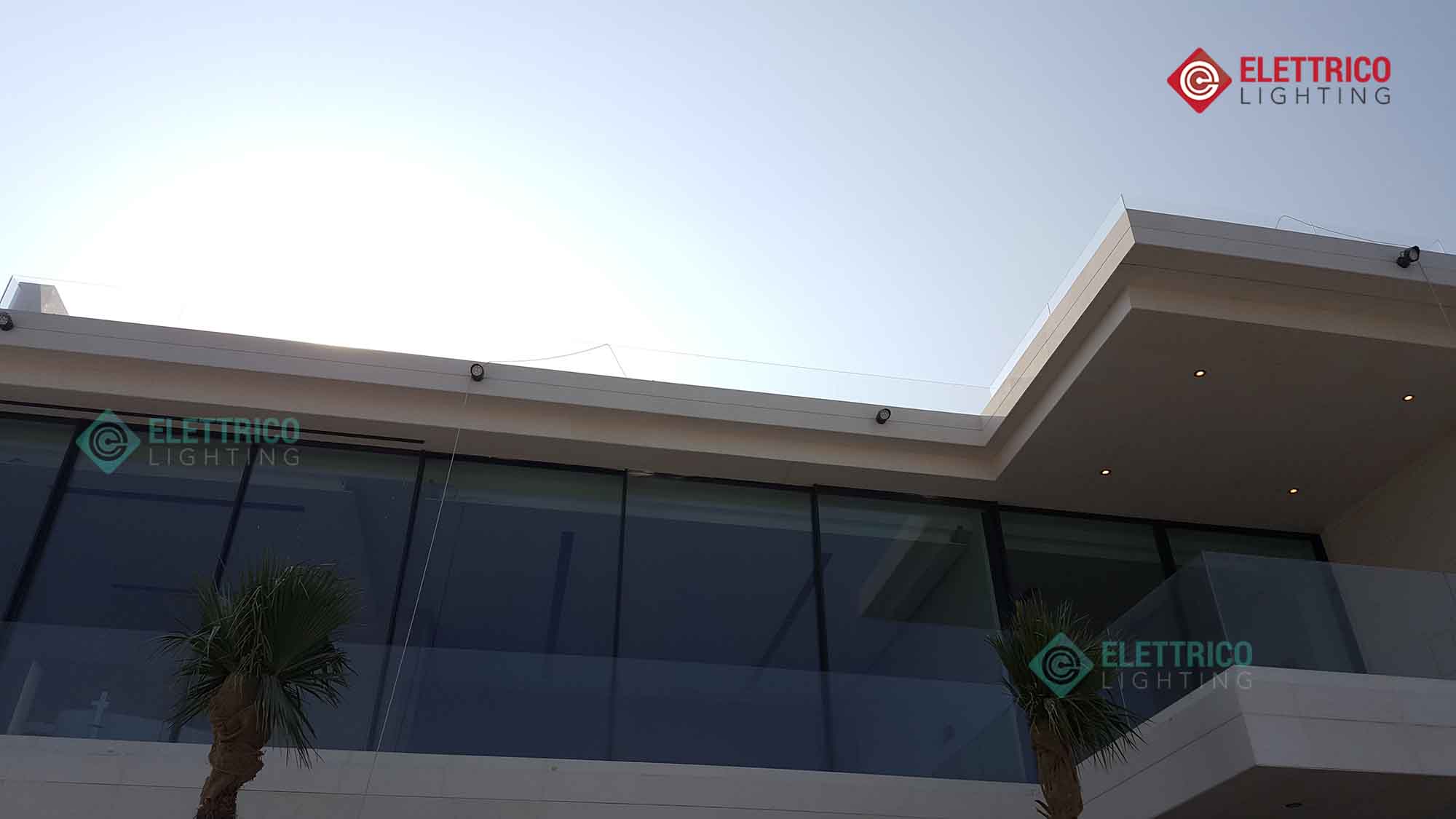 exterior facade lights on a villa in Dubai