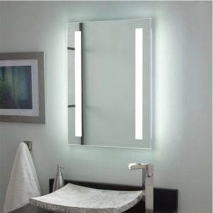 Mirror with inserted lights in the sides