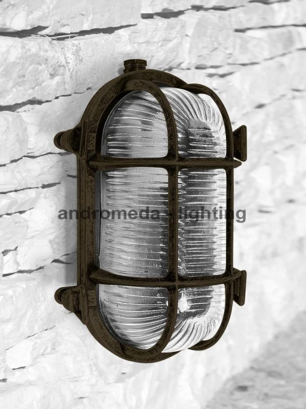 Industrial style oval ceiling light